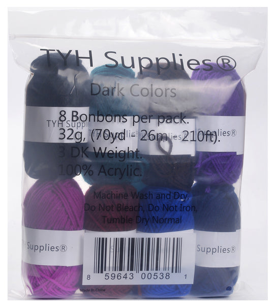 TYH Supplies 20 Skeins Yarn Assorted Colors 100% Acrylic for Crochet & Knitting